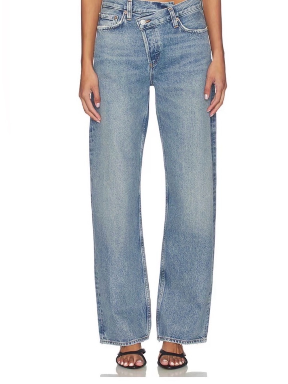 Agolde Light Blue High-Rise Wide-Leg Jeans